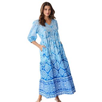 Dreams & Co. Plus Size Tiered Peasant Lounger