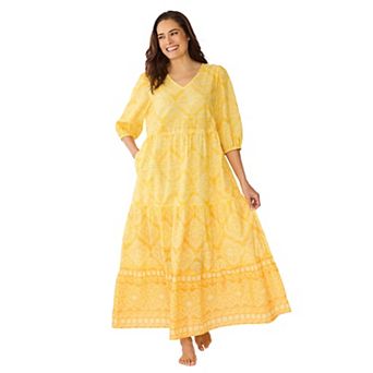 Dreams & Co. Plus Size Tiered Peasant Lounger