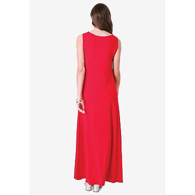 Roaman's Women's Plus Size A-Line Maxi Dress