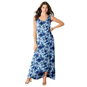 Roaman's Women's Plus Size A-Line Maxi Dress