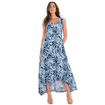 Roaman's Women's Plus Size Stretch Knit Sleeveless A-Line Maxi Dress