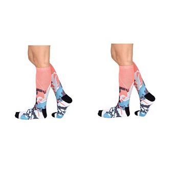 Alpine Racer Pattern CoolMax 2 Pair Socks, Men & Women Socks