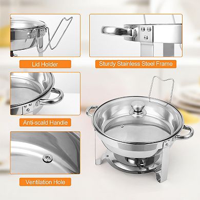 4 Pack Chafing Dish Buffet Set, 5QT Stainless Steel Chafer for Parties Wedding Banquet