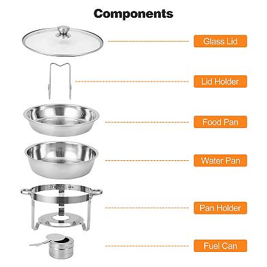 4 Pack Chafing Dish Buffet Set, 5QT Stainless Steel Chafer for Parties Wedding Banquet