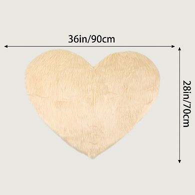1Pc Heart Shape Plush Mat Soft Absorbent Washable Toilet Shag Area Rugs 12"x16"