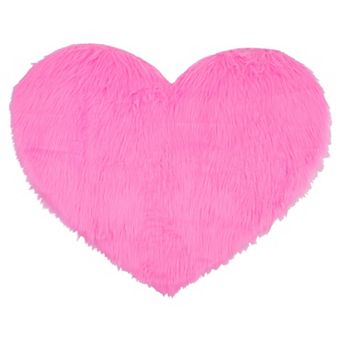 1 pc Heart Shape Plush Mat Soft Absorbent Washable Toilet Shag Area Rugs 12"x16"