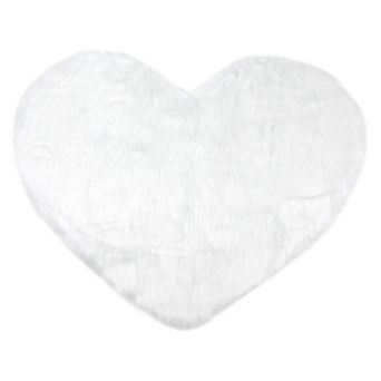 1 pc Heart Shape Plush Mat Soft Absorbent Washable Toilet Shag Area Rugs 12"x16"