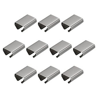 Fold Over Crimp End Caps, 50 pc 20 x 16mm Ribbon End Clasp Tips Clamp Cord Ends, White Nickel