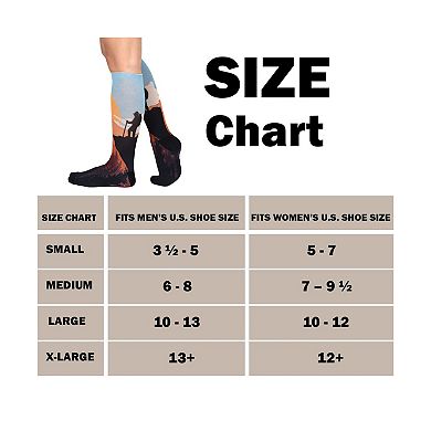 Sunset Stroll Pattern Men and Women 2 Pair Socks, Unique colorful Knee High Socks