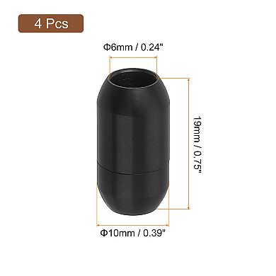 Leather Cord End Clasp, 4Pcs 6mm Hole Leather Clasps, Cord End Caps Closures Cord Buckle