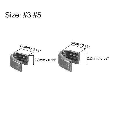40Pcs Zipper Slider Retainers - #3 #5 U Shape Top Stoppers for Zippers Replacing