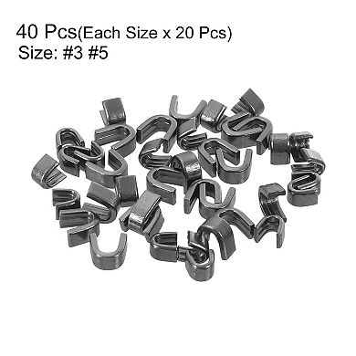 40Pcs Zipper Slider Retainers - #3 #5 U Shape Top Stoppers for Zippers Replacing