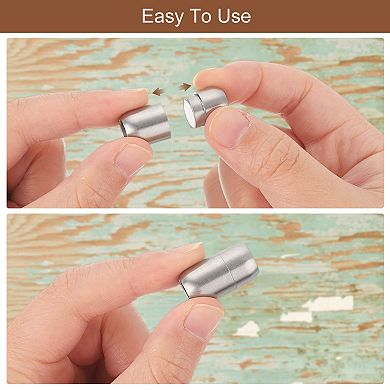 Leather Cord End Clasp, 4Pcs 5mm Hole Leather Clasps, Cord End Caps Closures Cord Buckle