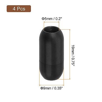 Leather Cord End Clasp, 4Pcs 5mm Hole Leather Clasps, Cord End Caps Closures Cord Buckle