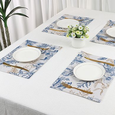 Farmhouse Placemats Set of 4 Polyester Flower Placemats for Dining Table Decor Table Mat