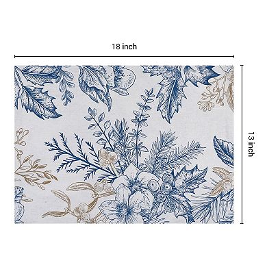 Farmhouse Placemats Set of 4 Polyester Flower Placemats for Dining Table Decor Table Mat
