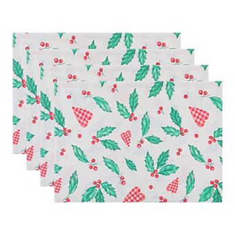 Farmhouse Placemats Set of 4 Polyester Flower Placemats for Dining Table Decor Table Mat