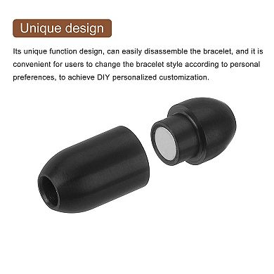 Leather Cord End Clasp, 3Pcs 3mm Hole Leather Clasps, Cord End Caps Closures Cord Buckle Black