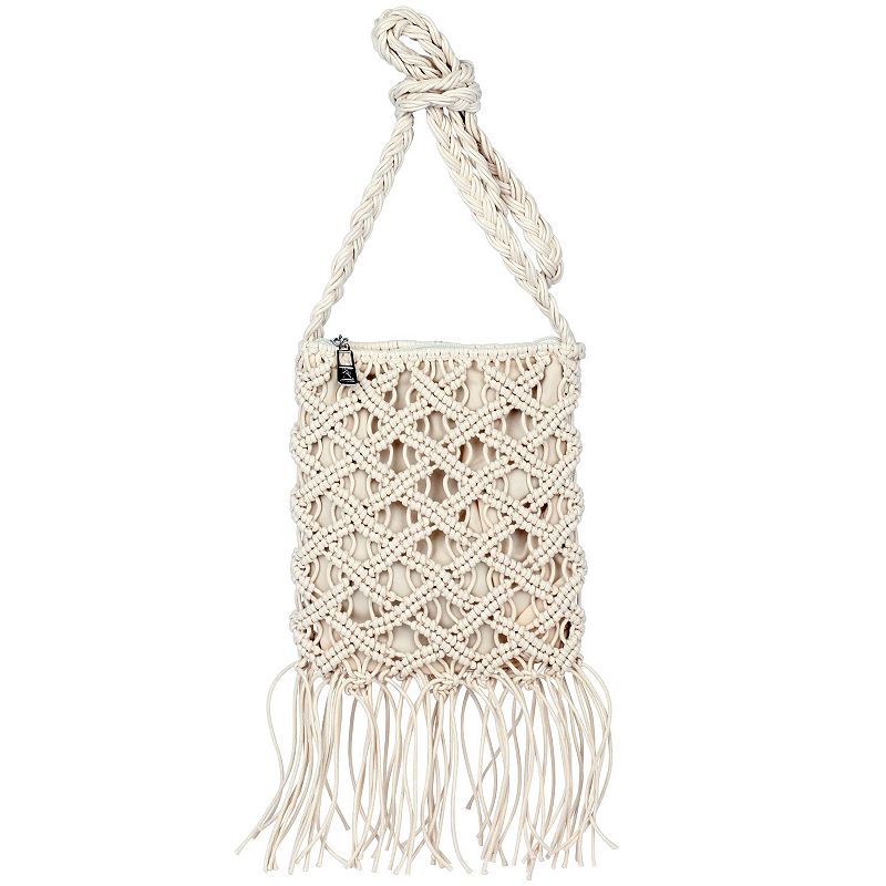 Karla Hanson Boho Macrame Crossbody Bag, Ivory