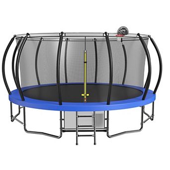 15 FT Pumpkin Style Outdoor Trampoline Curved Poles Heavy Duty Rustproof ASTM Certified
