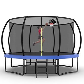 12FT Pumpkin-Style Trampoline Certified Safety Durable Design for Family Fun
