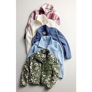 Juniors' SO® Full-Zip Pocket Teddy Fleece Jacket