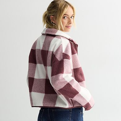 Juniors' SO® Full-Zip Pocket Teddy Fleece Jacket