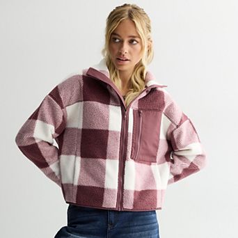 Juniors' SO® Full-Zip Pocket Teddy Fleece Jacket