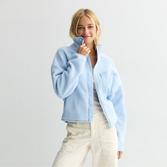 Juniors' SO® Full-Zip Pocket Teddy Fleece Jacket