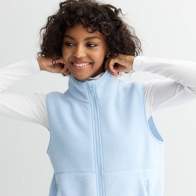 Juniors' SO® Full-Zip Teddy Fleece Vest