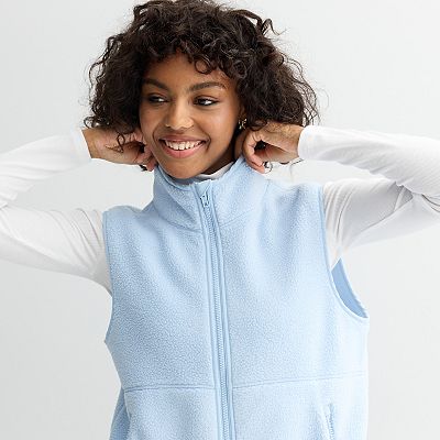 Juniors' SO® Full-Zip Teddy Fleece Vest