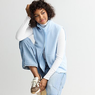 Juniors' SO® Full-Zip Teddy Fleece Vest