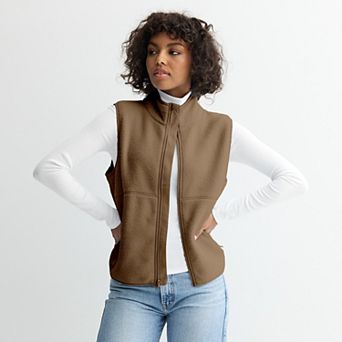 Juniors' SO® Full-Zip Teddy Fleece Vest