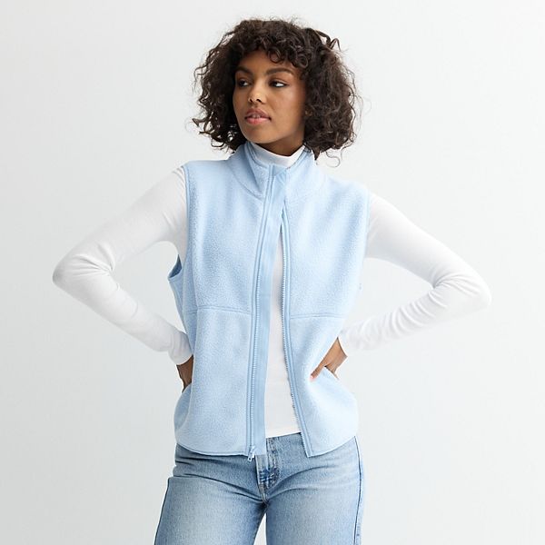 Juniors' SO® Full-Zip Teddy Fleece Vest