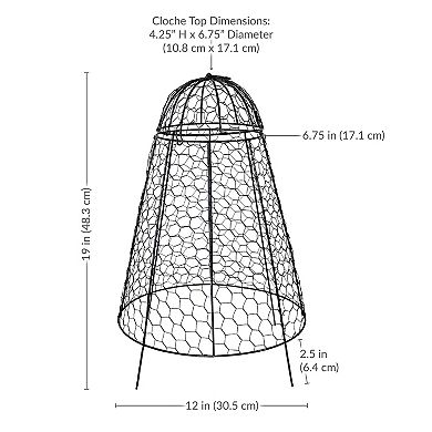 Sunnydaze Iron Mesh Cloche Plant Protector with Removable Cover - 6-Pack