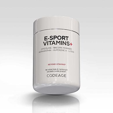 Codeage E-Sport Vitamins+ Citicoline Cognizin, Bacopa Monnieri, L-Theanine, Ginkgo, Lutein, 90 ct