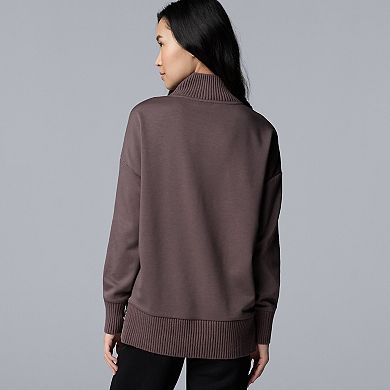 Women's Simply Vera Vera Wang Side Zip Scuba Trim Sweatshirt