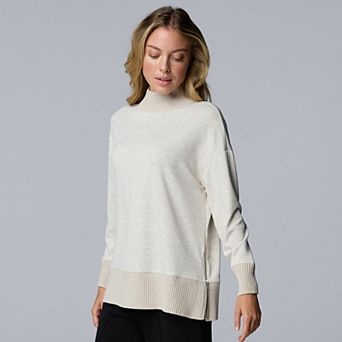 Women's Simply Vera Vera Wang Side Zip Scuba Trim Sweatshirt