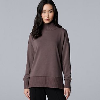 Women's Simply Vera Vera Wang Side Zip Scuba Trim Sweatshirt