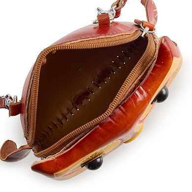 AmeriLeather Owl Leather Crossbody Bag