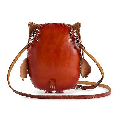 AmeriLeather Owl Leather Crossbody Bag