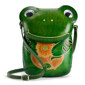 AmeriLeather Frog Leather Crossbody Bag