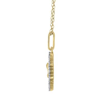 Royal Aura Sterling Silver 1/4 Carat T.W. Diamond Medallion Dolphin Pendant Necklace