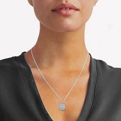 Royal Aura Sterling Silver 1/4 Carat T.W. Diamond Medallion Scarab Pendant Necklace