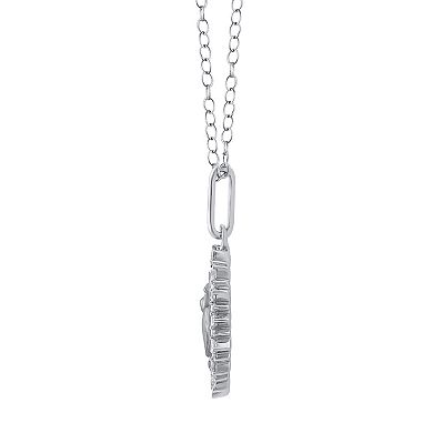 Royal Aura Sterling Silver 1/4 Carat T.W. Diamond Medallion Scarab Pendant Necklace