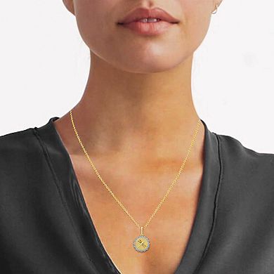 Royal Aura Sterling Silver 1/4 Carat T.W. Diamond Medallion Dragonfly Pendant Necklace