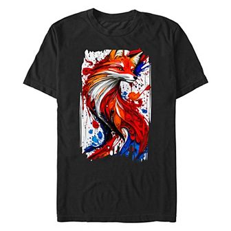 Men's Fox Splatter Painting Graphic Tee