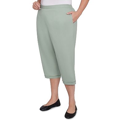 Plus Size Alfred Dunner Relaxed Crochet Hem Capri Pants