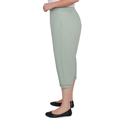 Plus Size Alfred Dunner Relaxed Crochet Hem Capri Pants