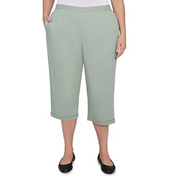 Plus Size Alfred Dunner Relaxed Crochet Hem Capri Pants